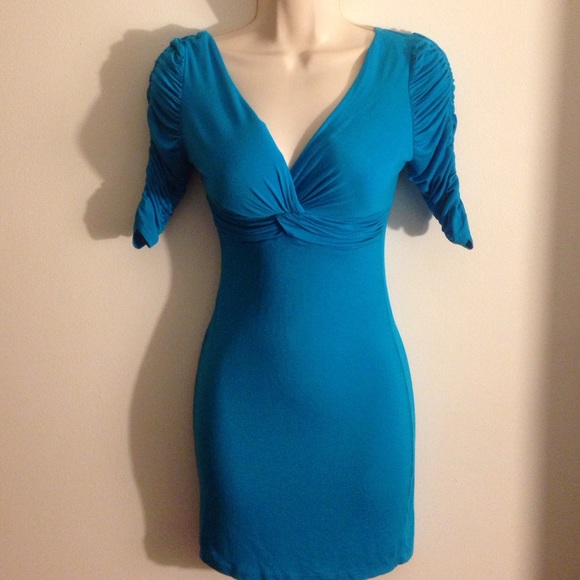 Turquoise Body Con Dress
