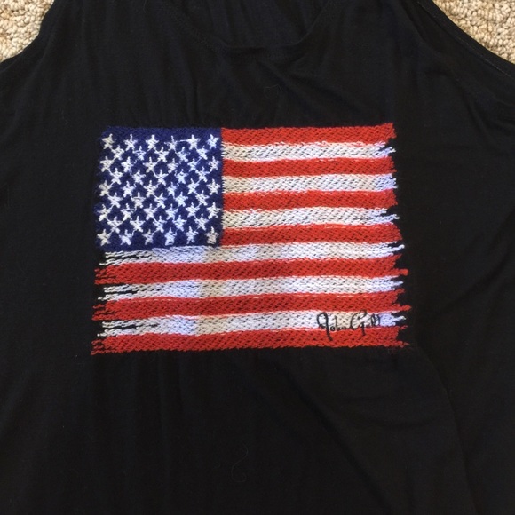 Brandy Melville black tank top with American flag - Picture 3 of 3