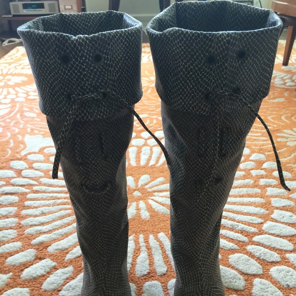 leather long boots with in two style