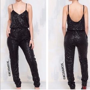 Black sequin jumpsuit