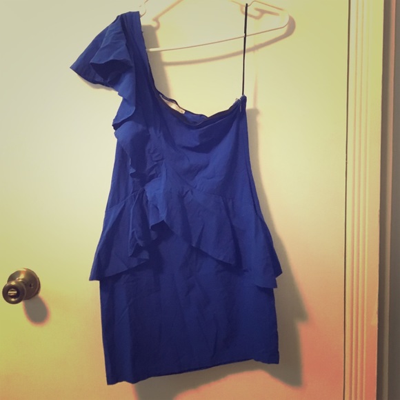 Royal Blue One Shoulder Semi-Formal Dress