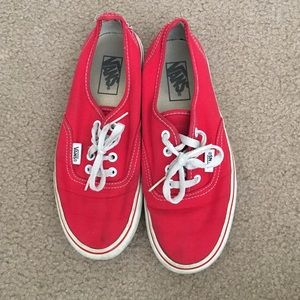 Red lace up Vans