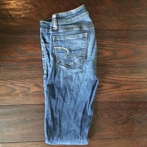 Blue stretch skinny jeans