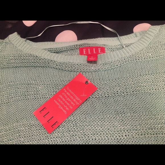 Brand new Mint green ELLE sparkly sweater - Picture 2 of 3