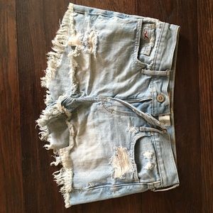 Hollister light wash jean shorts
