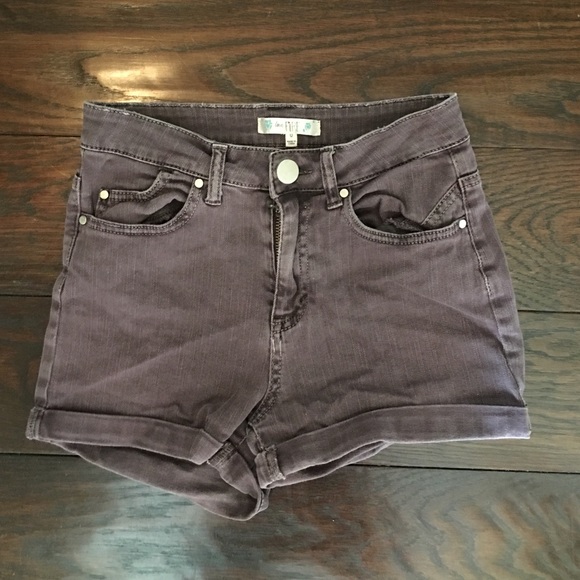 Dark purple high rise Jean shorts
