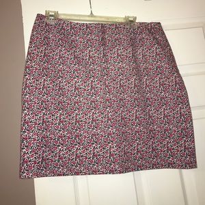 Ann Taylor petite 14P skirt lined fun design navy