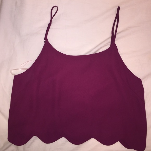 Burgundy crop tank top