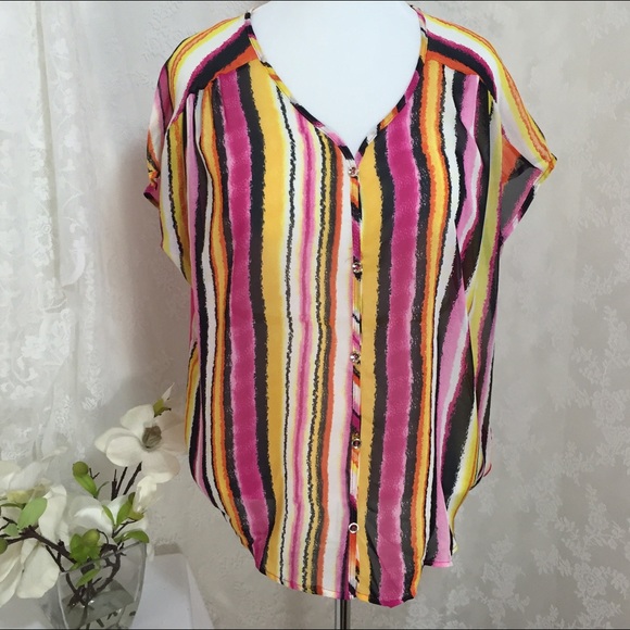 Colorful sheer blouse. B004