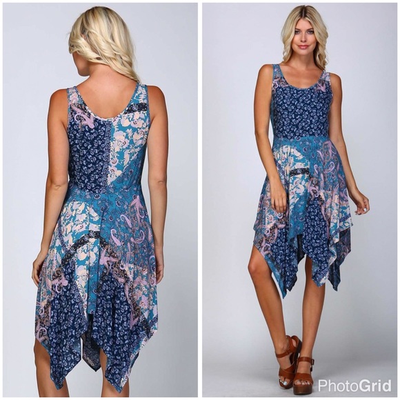 ! Waterfall fit n flare dress! 💙 LAST ONE!! - Picture 2 of 4