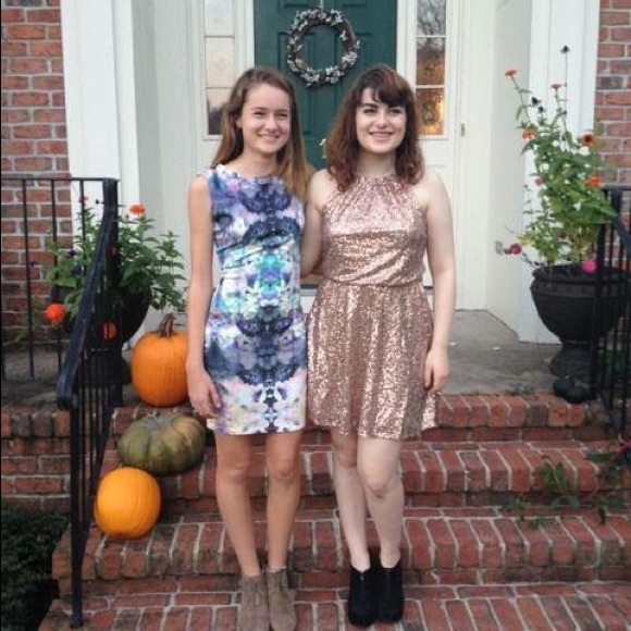Gold sequin dress
