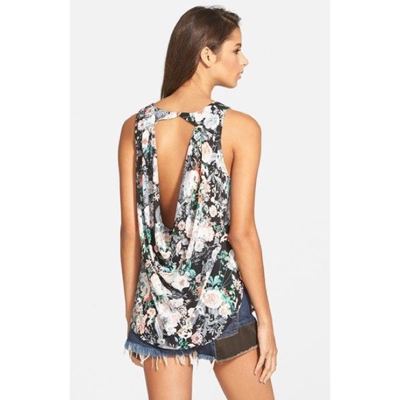 Leith Tops - Leith Open Back Floral Blouse