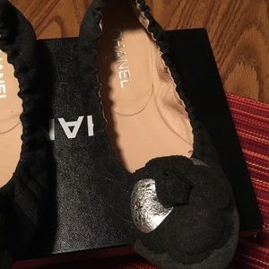 Chanel quilted ballet flats