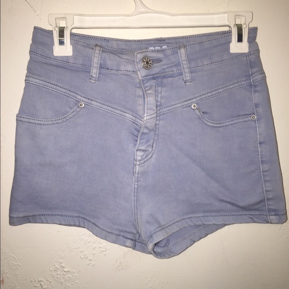 Light blue high waist jean shorts