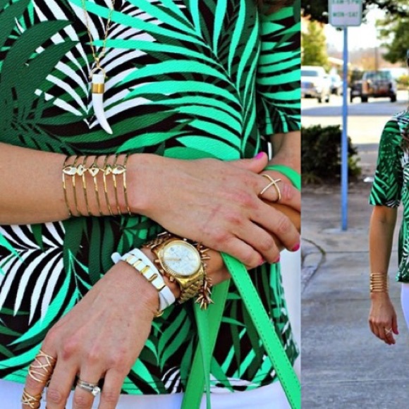 NWT ASOS palm leaf print top