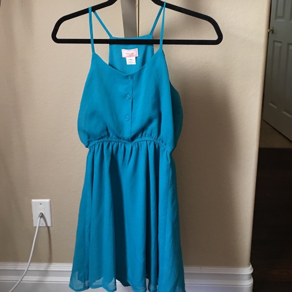 Teal flowy dress