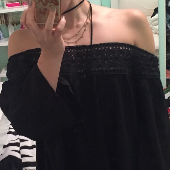 Black off the shoulder dress