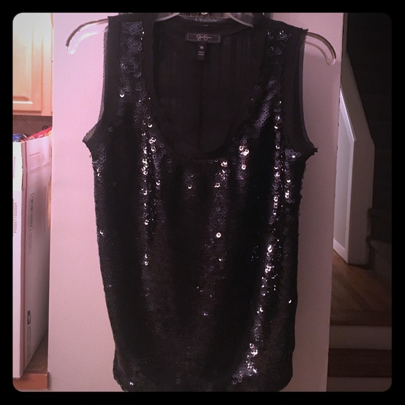 Black shiny sheer shirt