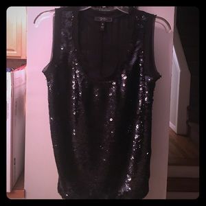 Black shiny sheer shirt