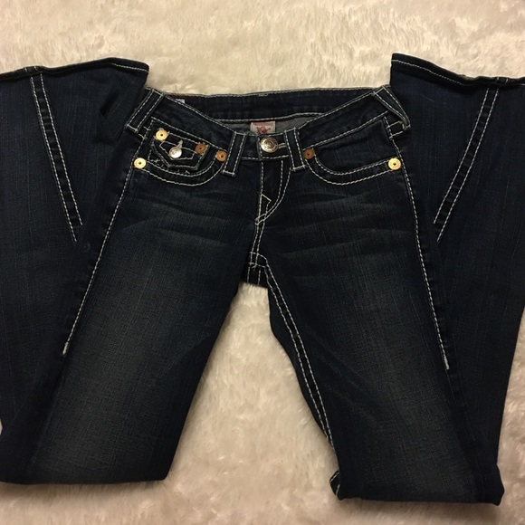 True Religion with flare and heavy white stitching