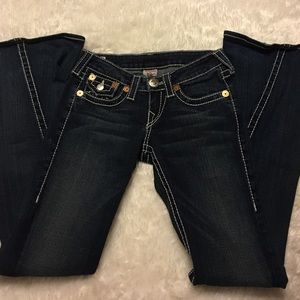 True Religion with flare and heavy white stitching