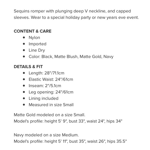 NWT Tobi Gold Sequin Romper - Picture 2 of 3