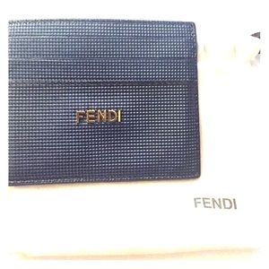 Royal blue FENDI credit card holder