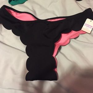 black victoria secret scalloped bottoms