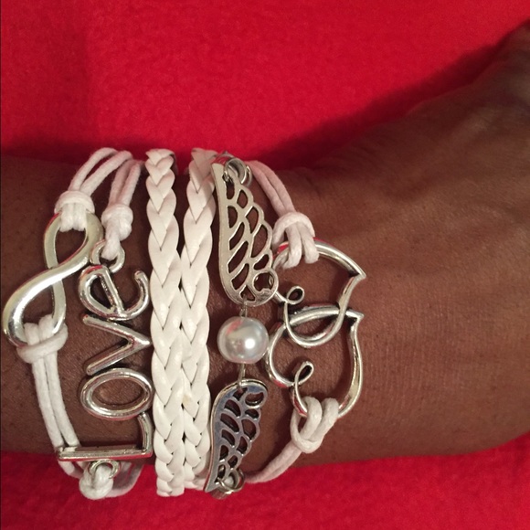7 inch all white sterling silver bracelet