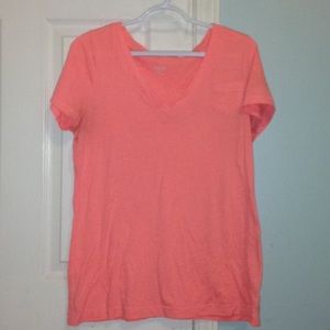 Plain pink v-neck