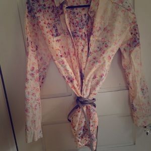 Free People BNWOT floral button-up shirt