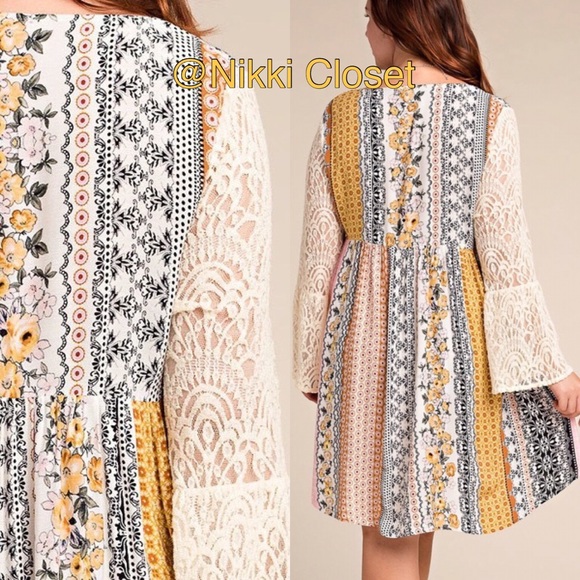 plus size boho oversized flowy lace sold dress - Picture 4 of 5