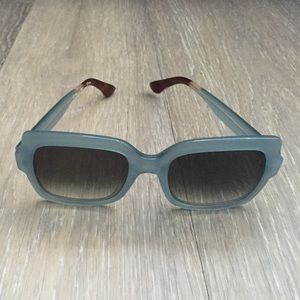 Powder blue matte crystal sunglasses