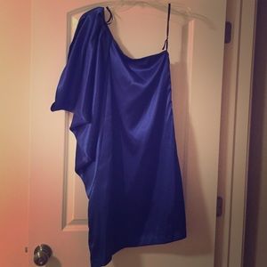 Satin one sleeve dress