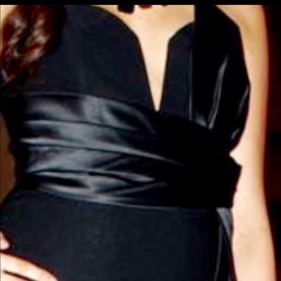 👑Black Dress with Satin Detail (Clearance) - Picture 4 of 6