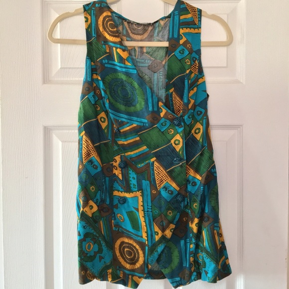 Vintage Asymmetrical Wrap Vest