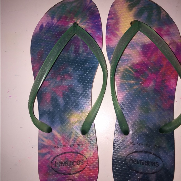 haviana flip flops in rose quartz tie dye