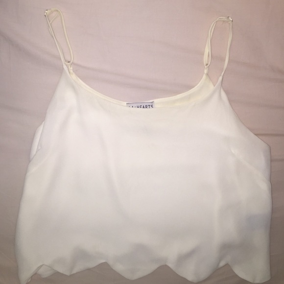LA hearts cream crop top
