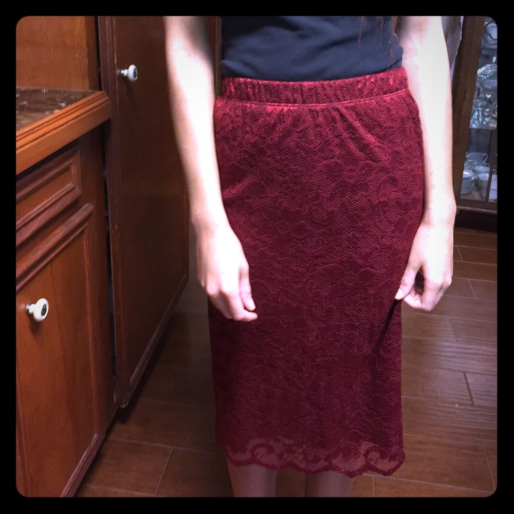Red Lace Skirt