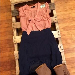 Tan/rust color blouse