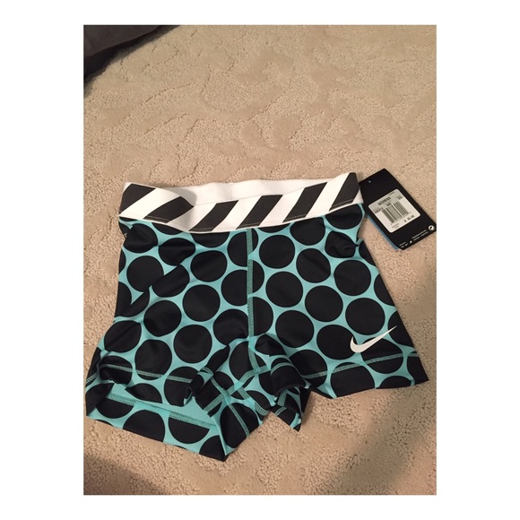 Size XS Turquoise and Black Polka Dot Nike Pros