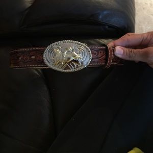 Kids toddler Genuine Leather Western Belt