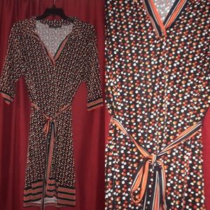 Fun Polka Dot and Striped Trimmed Dress!