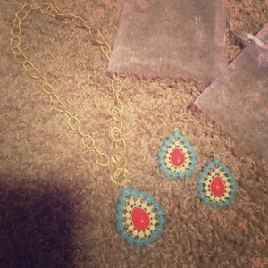 Matching necklace and earrings set