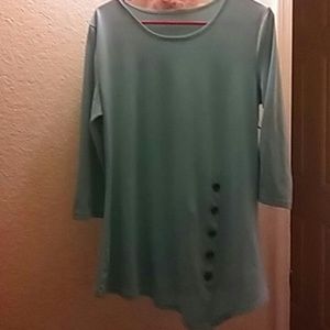 Long flowy blue dress shirt