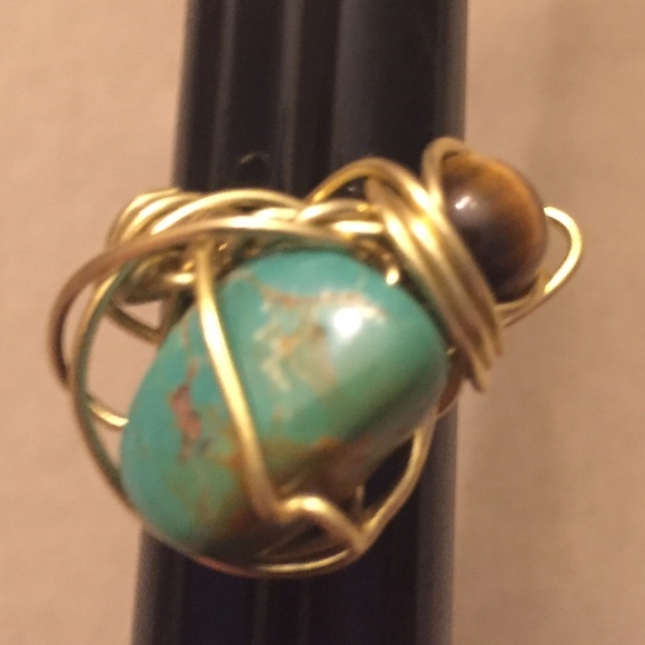 Custom ring with stones tigers eye