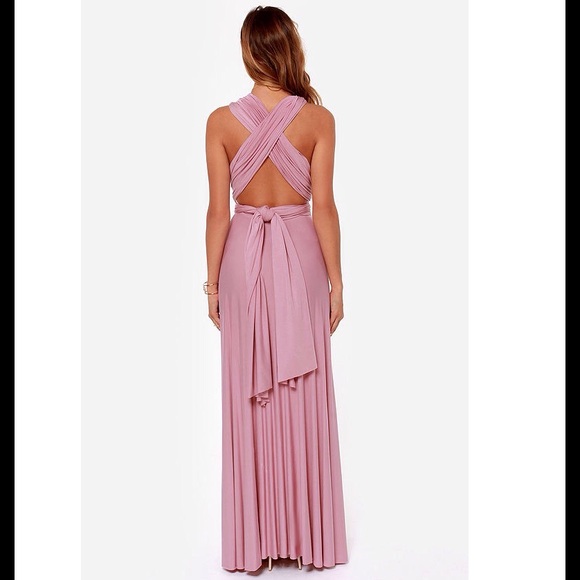 Pink Convertible Multiway Wrap Maxi Dress - Picture 4 of 4