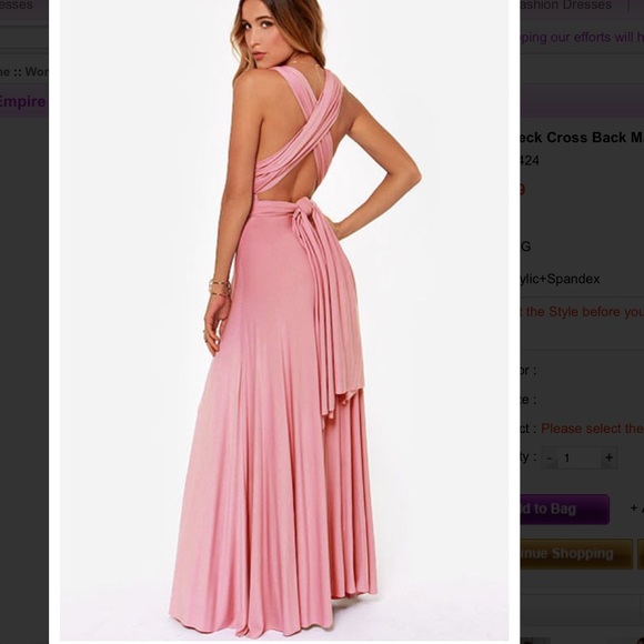 Pink Convertible Multiway Wrap Maxi Dress - Picture 2 of 4