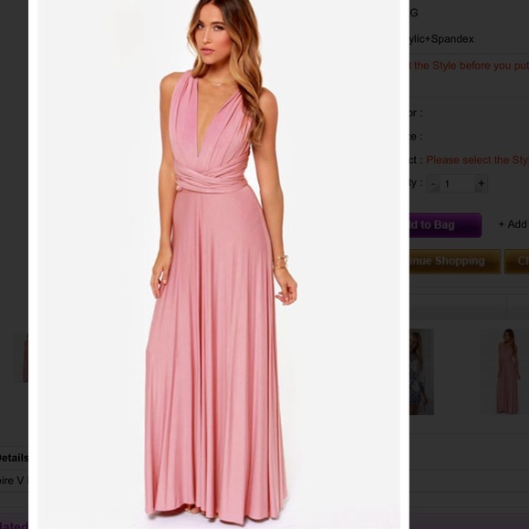 Pink Convertible Multiway Wrap Maxi Dress - Picture 3 of 4