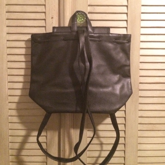 Victoria  Secret black leather tote backpack! main image 4
